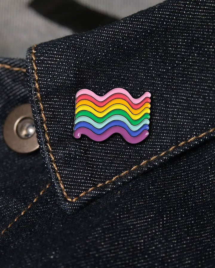 LGBTQ+ Squiggly Pride Flag Pin-Bianca Designs-Strange Ways