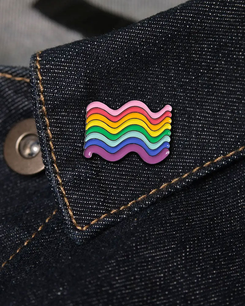 LGBTQ+ Squiggly Pride Flag Pin-Bianca Designs-Strange Ways