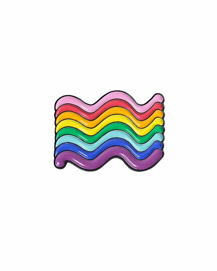 LGBTQ+ Squiggly Pride Flag Pin-Bianca Designs-Strange Ways