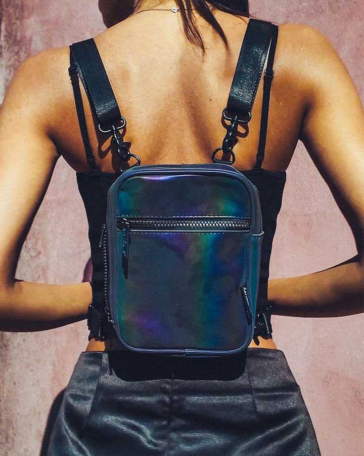 Reflective Rainbow Crossbody Sling + Mini Backpack Bag-Fydelity-Strange Ways