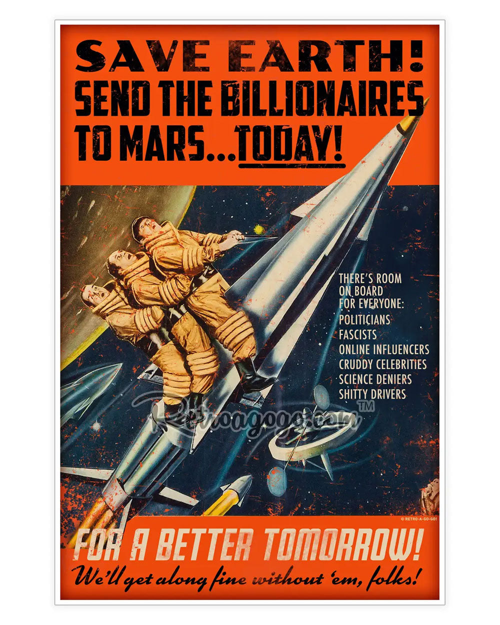 Save Earth! Art Print (12" x 18")-Retro-a-go-go!-Strange Ways