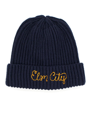 Elm City Chainstitched Ribbed Beanie - Navy Blue (Limited Edition)
