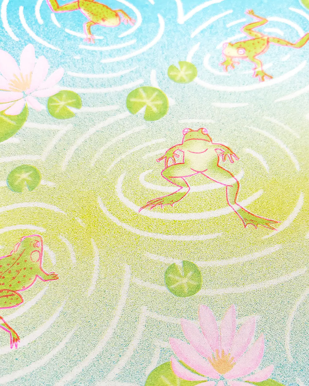 Frog Pond Risograph Art Print (8.5" x 11")-Tamiko Sidore-Strange Ways