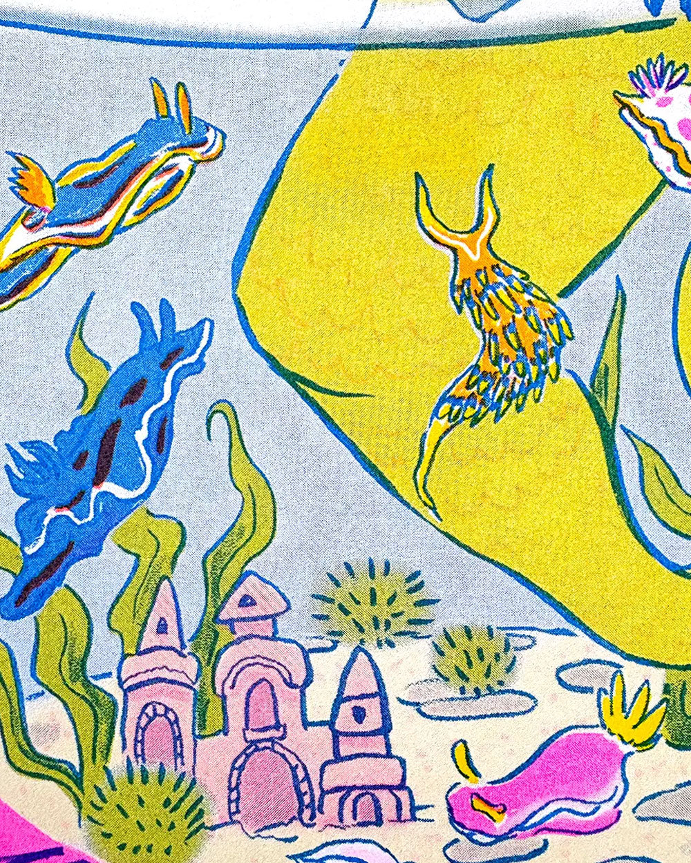 Mermaid & Her Nudis Risograph Art Print (8.5" x 11")-Tamiko Sidore-Strange Ways