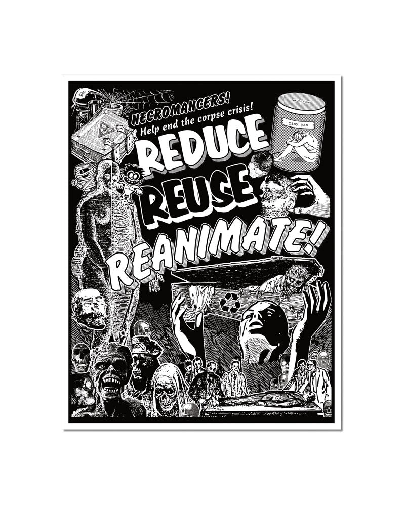 Reduce, Reuse, Reanimate Risograph Art Print (11" x 14")-Arcane Bullshit-Strange Ways