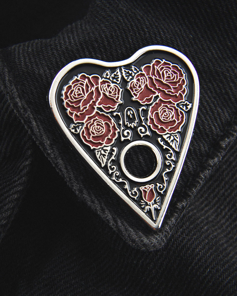 Red Rose Ouija Planchette Pin-Ectogasm-Strange Ways