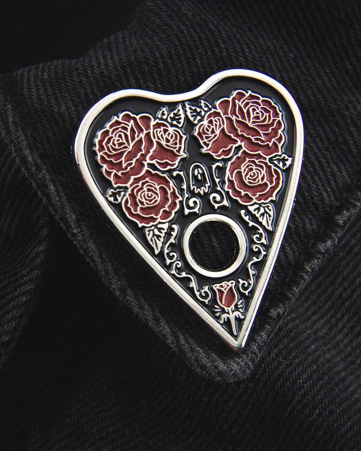 Red Rose Ouija Planchette Pin-Ectogasm-Strange Ways