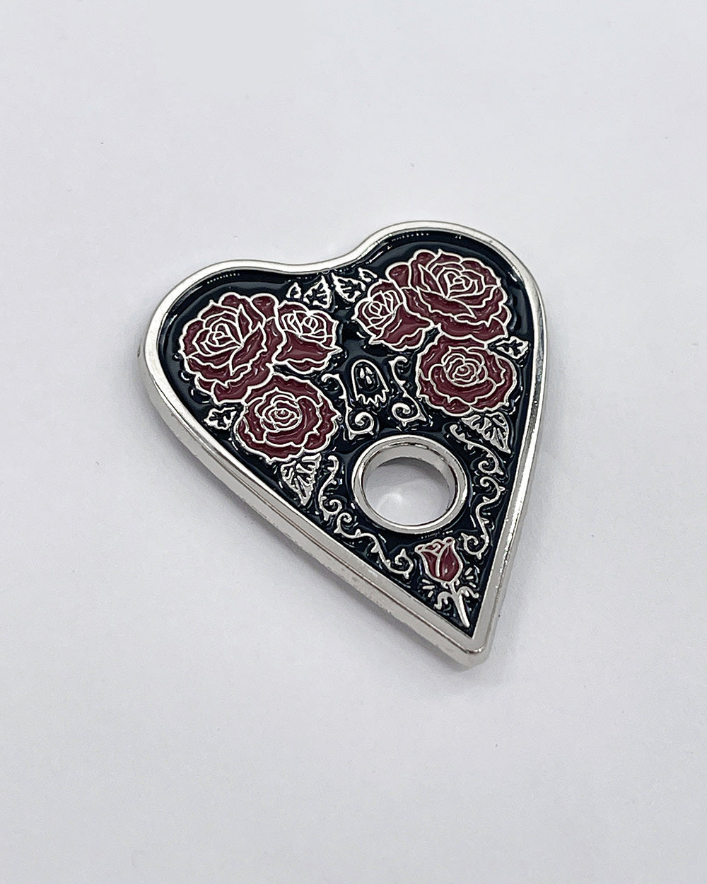 Red Rose Ouija Planchette Pin-Ectogasm-Strange Ways