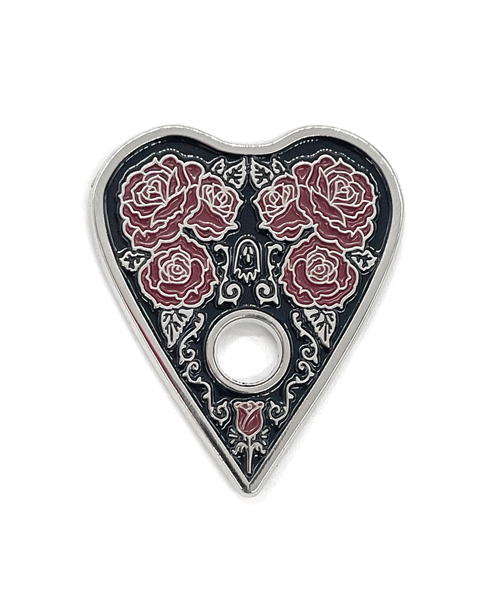 Red Rose Ouija Planchette Pin-Ectogasm-Strange Ways