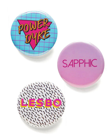 Sapphic-Themed Pinback Button Set (Set of 3)