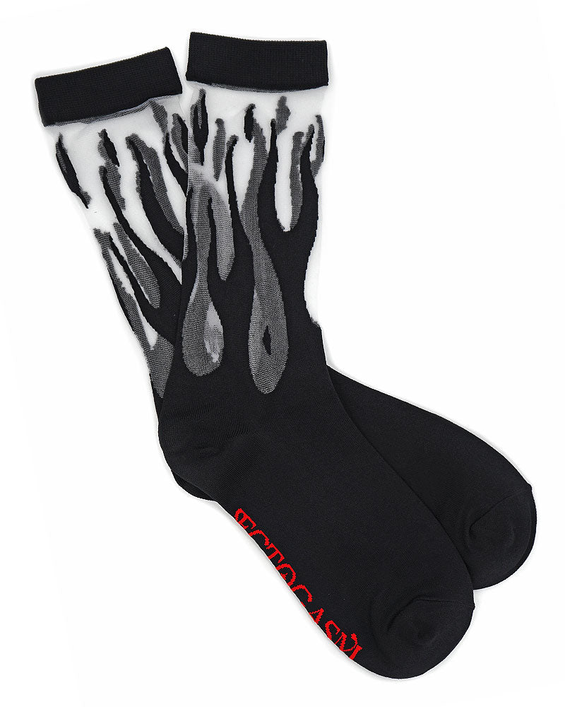 Black Flame Sheer Socks-Ectogasm-Strange Ways