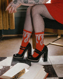 Red Flame Sheer Socks-Ectogasm-Strange Ways