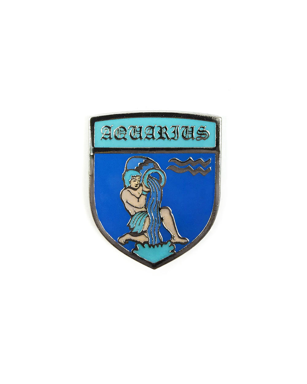 Aquarius Shield Zodiac Pin