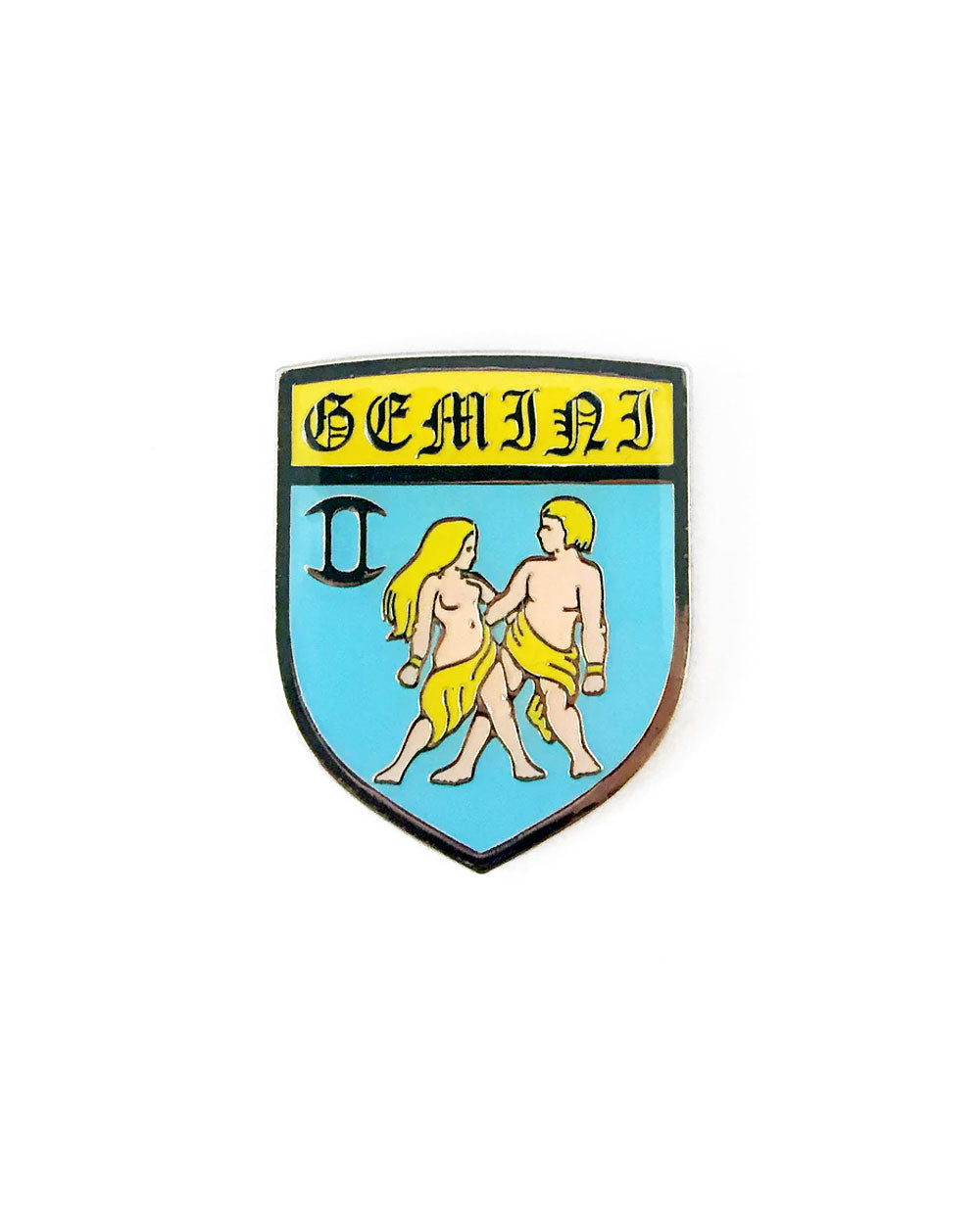 Gemini Shield Zodiac Pin-GOBLINKO-Strange Ways