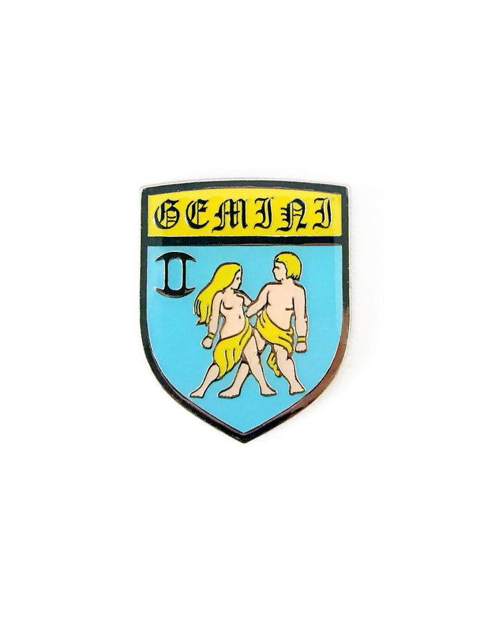 Gemini Shield Zodiac Pin-GOBLINKO-Strange Ways