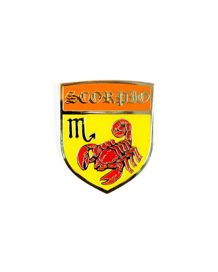 Scorpio Shield Zodiac Pin-GOBLINKO-Strange Ways