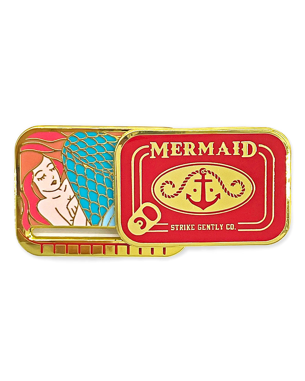Mermaid Tinned Fish Sliding Pin-Strike Gently Co.-Strange Ways