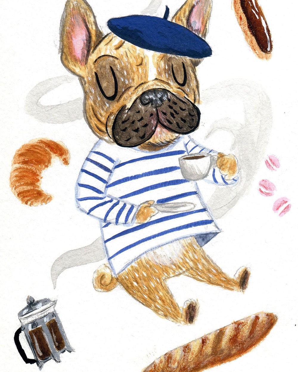 Frenchie Mini Art Print (5" x 7")
