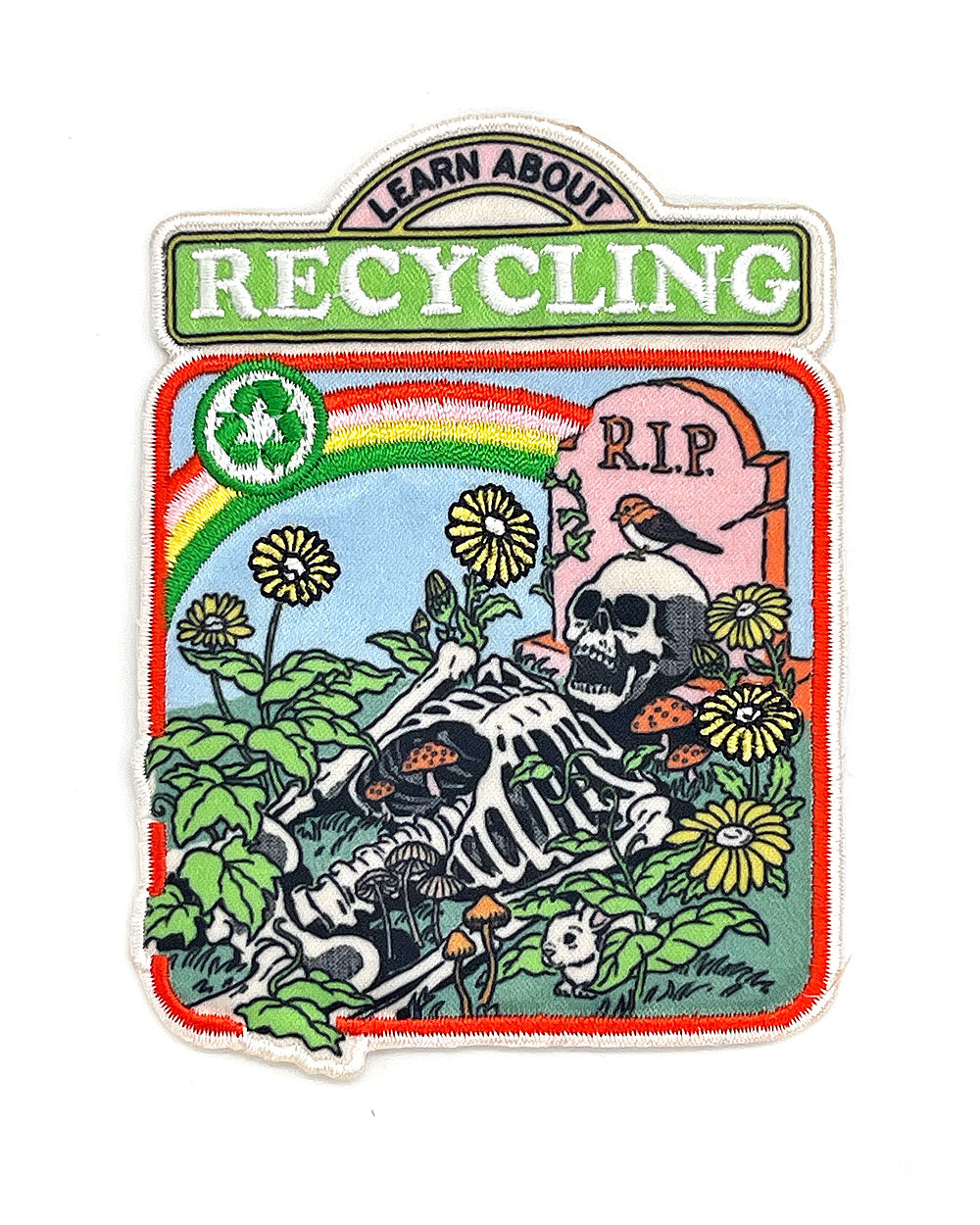 Learn About Recycling Skeleton Patch-Steven Rhodes-Strange Ways