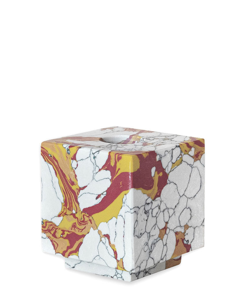 Stone & Resin Taper Candle Holder - Red/Yellow-Bloomingville-Strange Ways