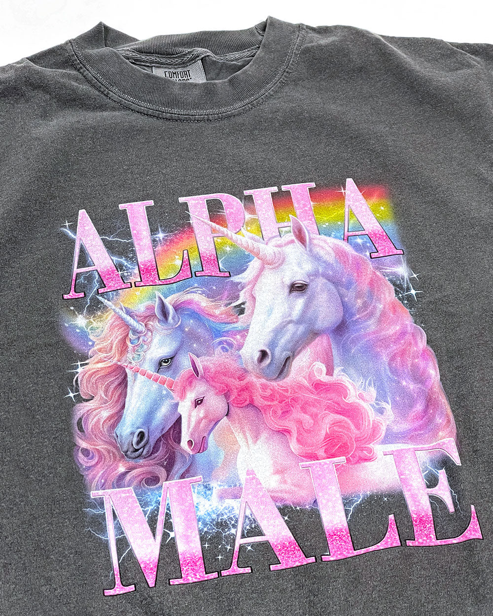 Alpha Male Unicorn Unisex Shirt-Blue Giraffe-Strange Ways