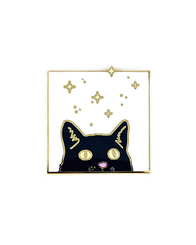 Starry Eyed Cat Pin