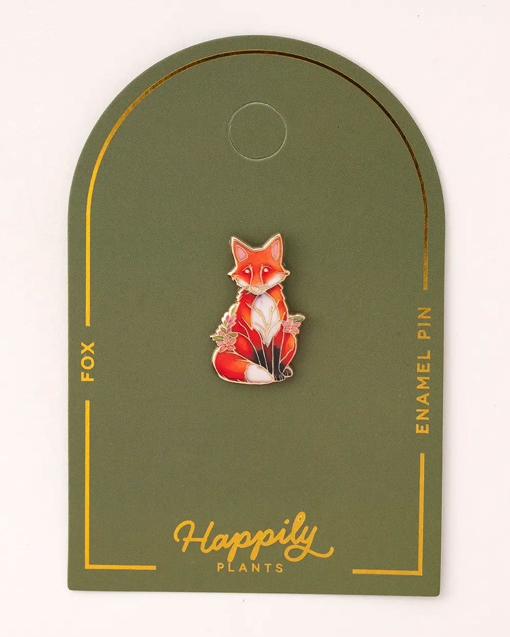 Red Fox & Flowers Pin-Happily Plants-Strange Ways