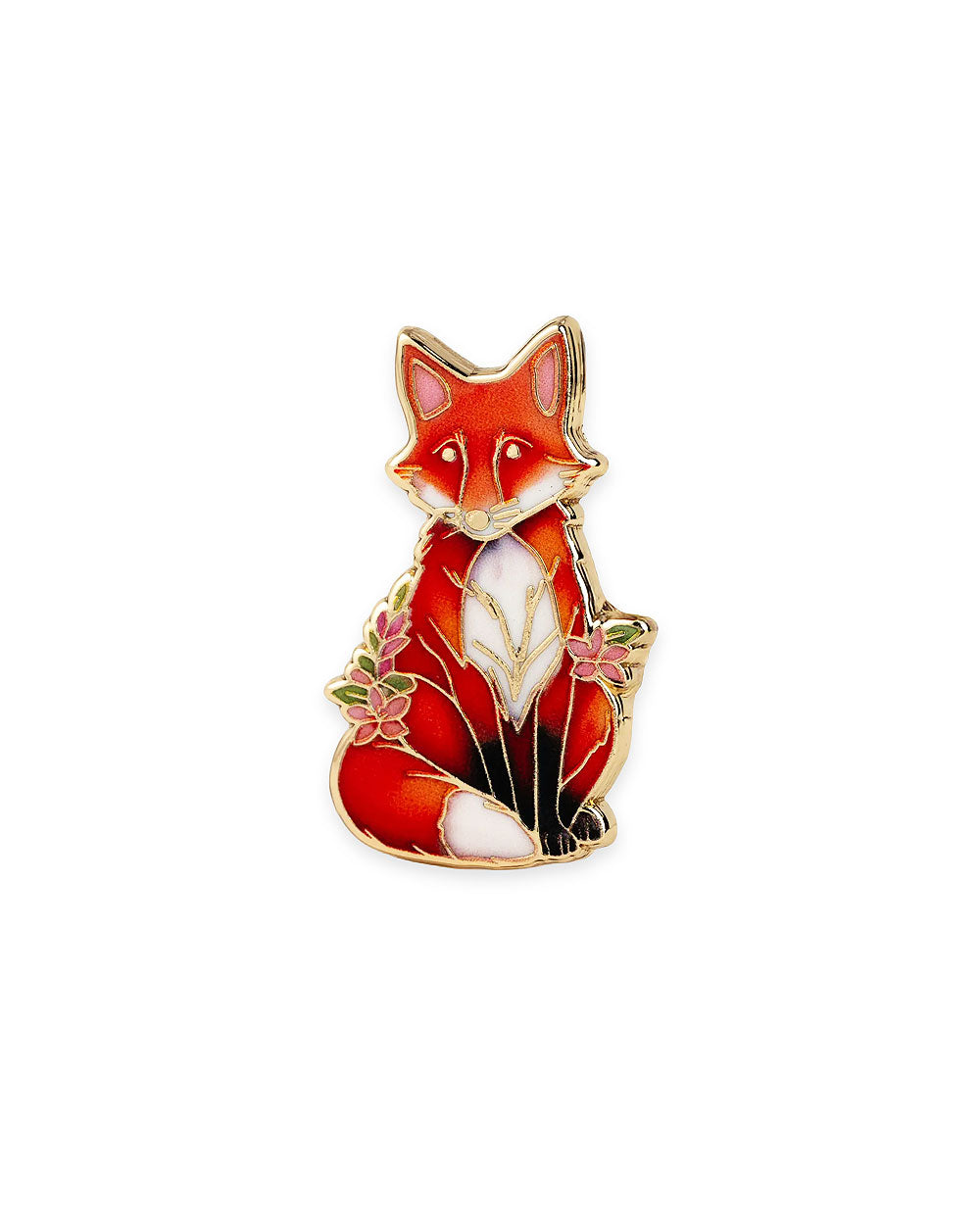 Red Fox & Flowers Pin-Happily Plants-Strange Ways