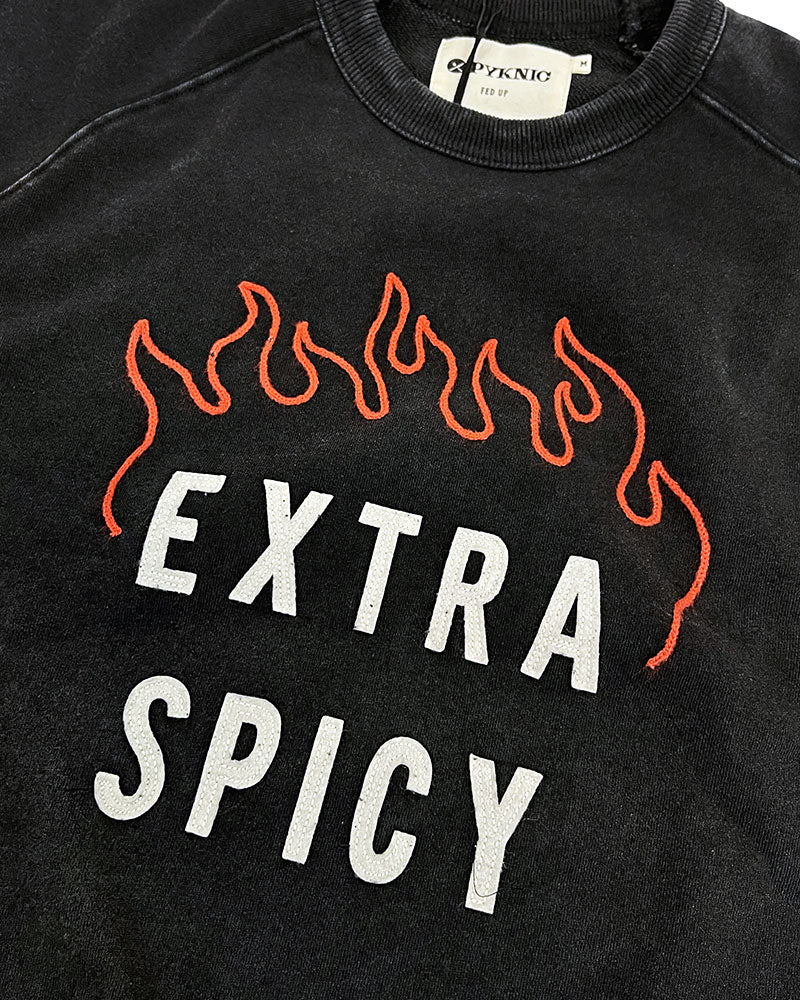 Extra Spicy Chainstitched Crewneck Unisex Sweatshirt-Pyknic-Strange Ways