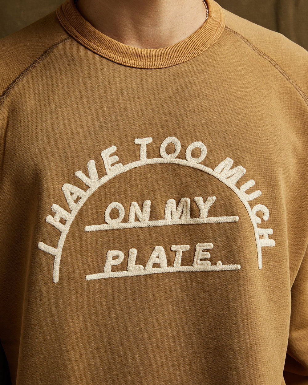 Too Much On My Plate Chainstitched Crewneck Unisex Sweatshirt-Pyknic-Strange Ways