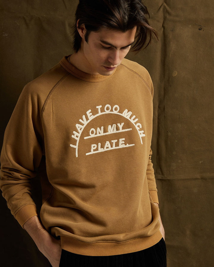 Too Much On My Plate Chainstitched Crewneck Unisex Sweatshirt-Pyknic-Strange Ways