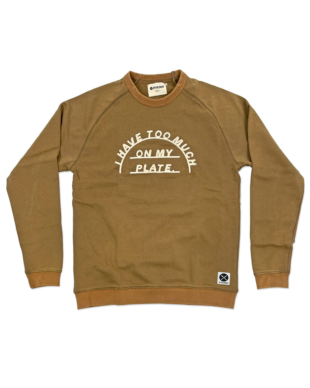 Too Much On My Plate Chainstitched Crewneck Unisex Sweatshirt-Pyknic-Strange Ways