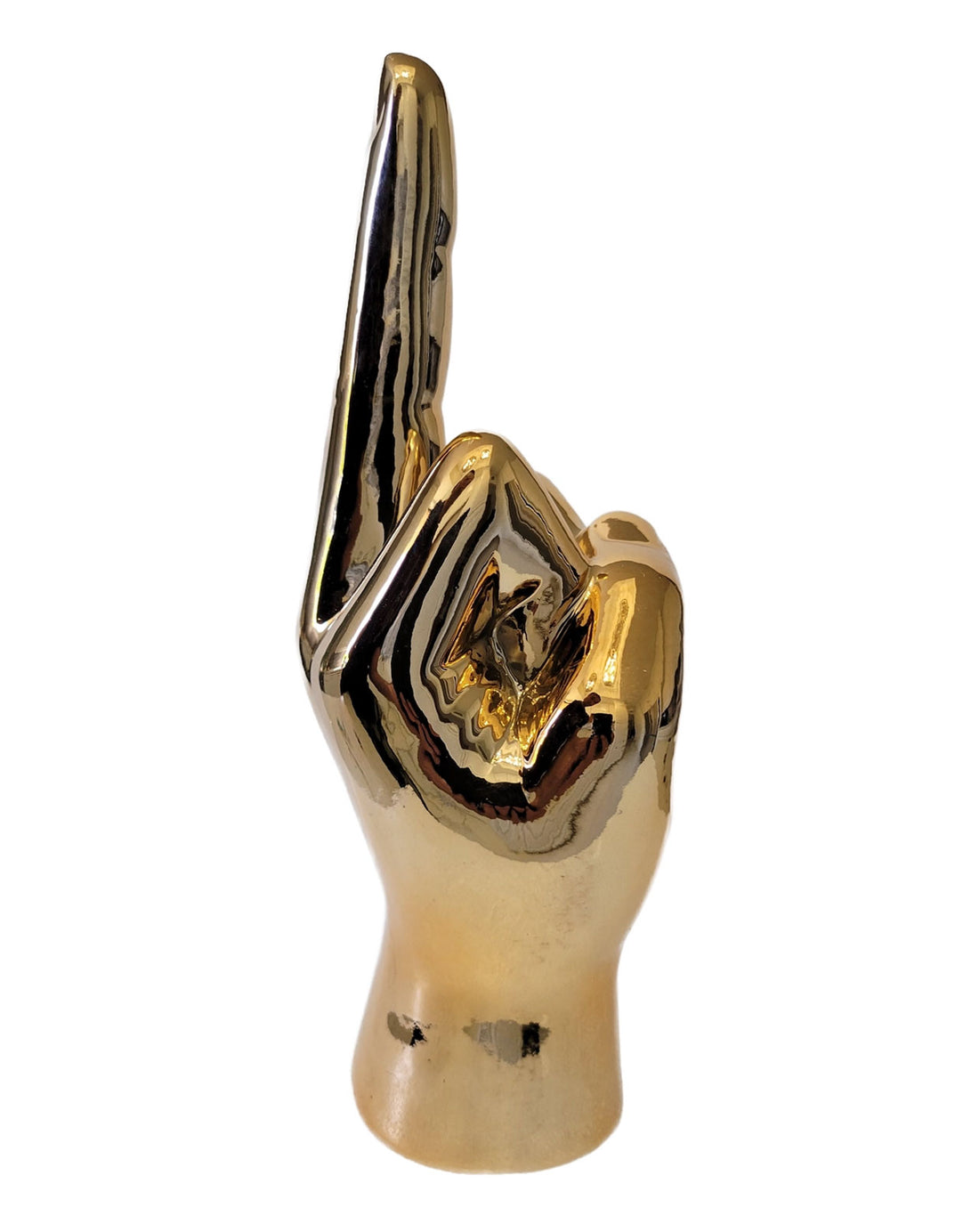 Middle Finger Hand Table Sculpture - Bronze