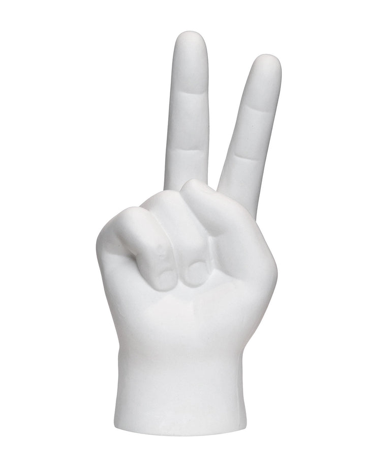 Peace Hand Table Sculpture - White-Interior Illusions Plus-Strange Ways