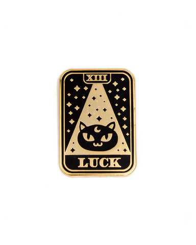 Black Cat Luck Tarot Pin