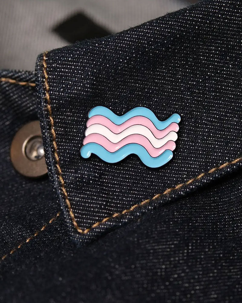 Trans Squiggly Pride Flag Pin-Bianca Designs-Strange Ways
