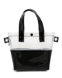 Handmade Vinyl Handle Bag w/ Crossbody Strap - Black & White-Kate Corn-Strange Ways
