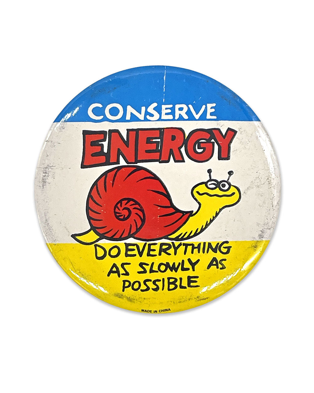Conserve Energy X-Large Pinback Button (Vintage)-Strange Ways-Strange Ways