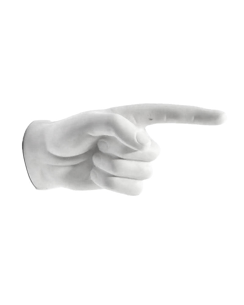 Pointed Finger Hand Wall Sculpture - White-Interior Illusions Plus-Strange Ways