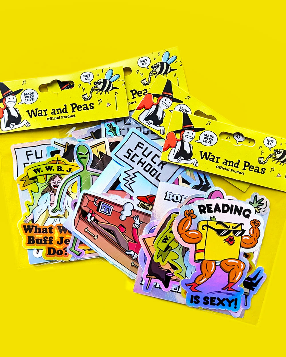 War and Peas Surprise Sticker Pack (Set of 6)