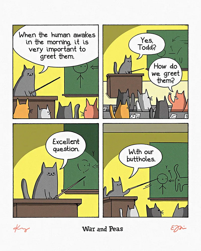 Cat Greetings 101 Signed Comic Print (24 x 30 cm)