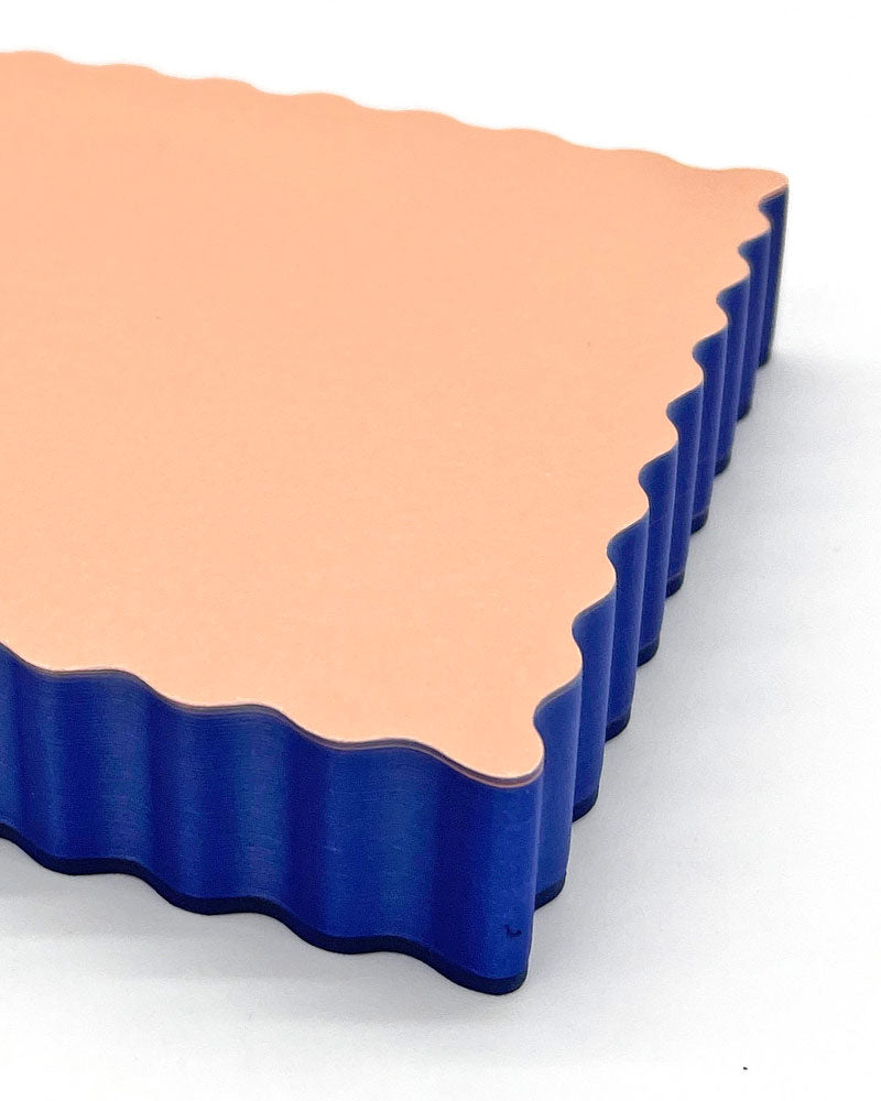 Wave Edged Notepad (Peach + Indigo)-Idlewild Co.-Strange Ways