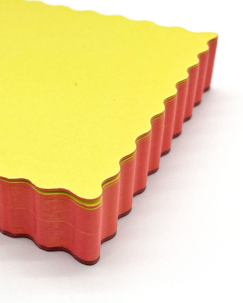 Wave Edged Notepad (Citron + Coral)-Idlewild Co.-Strange Ways