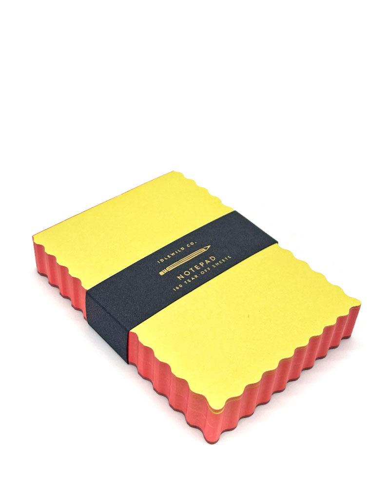 Wave Edged Notepad (Citron + Coral)-Idlewild Co.-Strange Ways