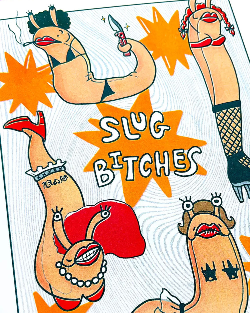Slug Bitches Risograph Art Print (8.5" x 11")-Tamiko Sidore-Strange Ways