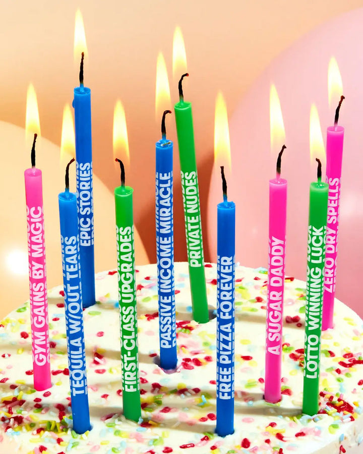 Wishing You... Cheeky Birthday Candles - Multi Color (Set of 10)-54° Celsius-Strange Ways