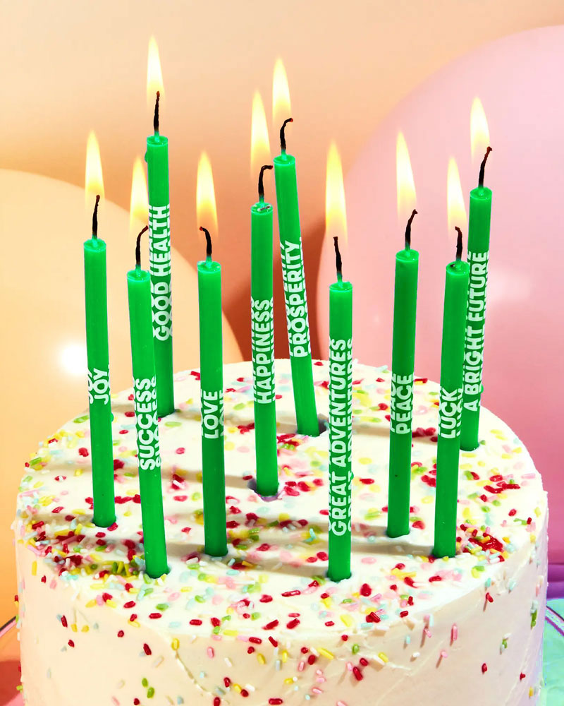 Wishing You... Birthday Candles - Green (Set of 10)-54° Celsius-Strange Ways
