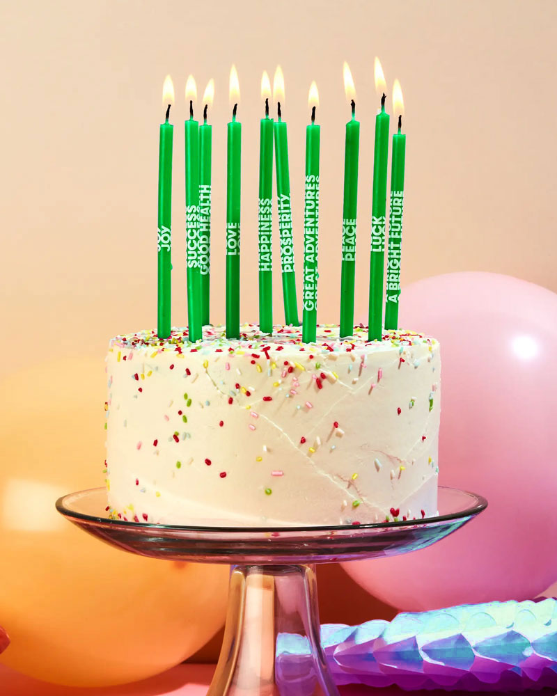Wishing You... Birthday Candles - Green (Set of 10)-54° Celsius-Strange Ways