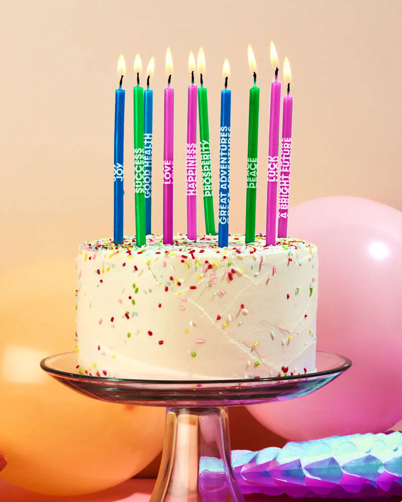 Wishing You... Birthday Candles - Multi Color (Set of 10)-54° Celsius-Strange Ways
