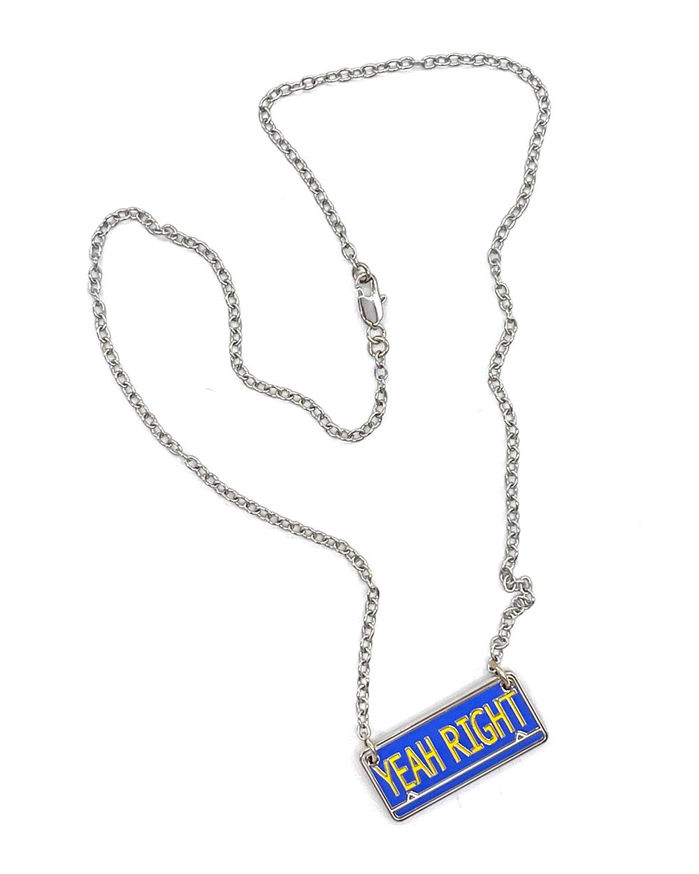 Yeah Right License Plate Necklace-Foolish Fetish-Strange Ways